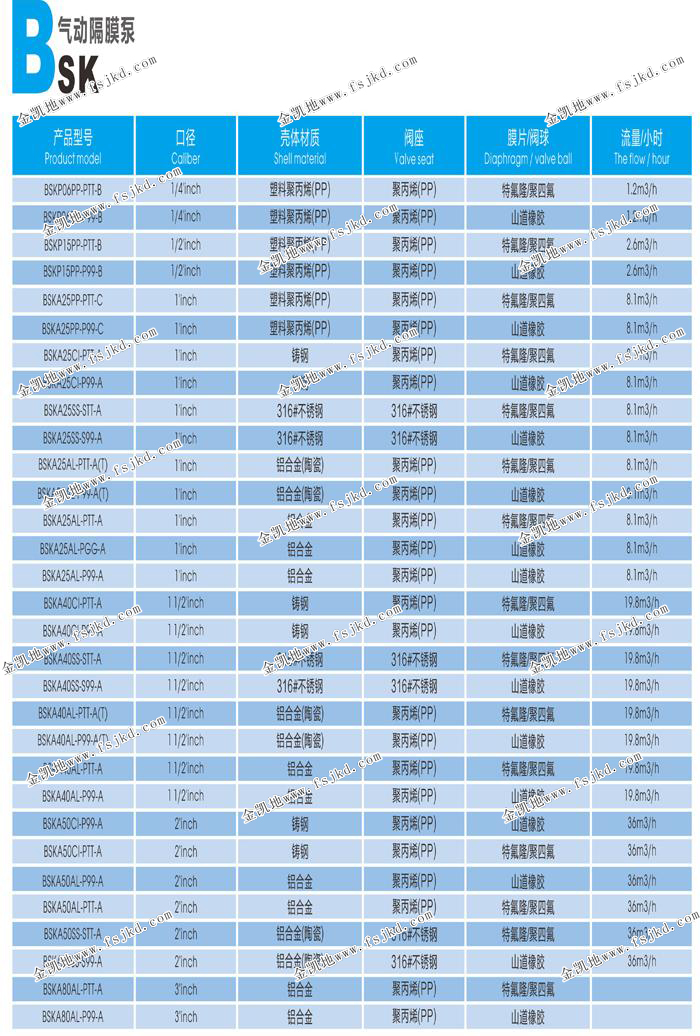 美国进口BSK气动隔膜泵