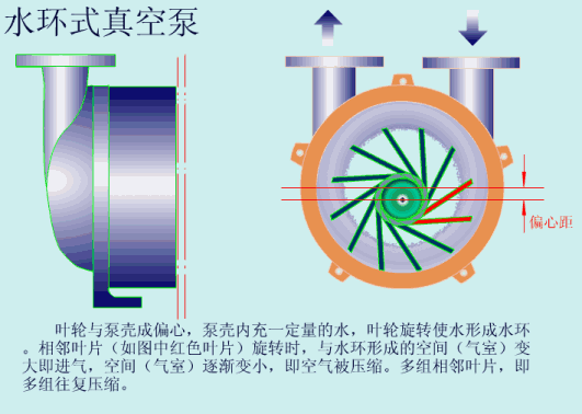 水环式真空泵工作原理图